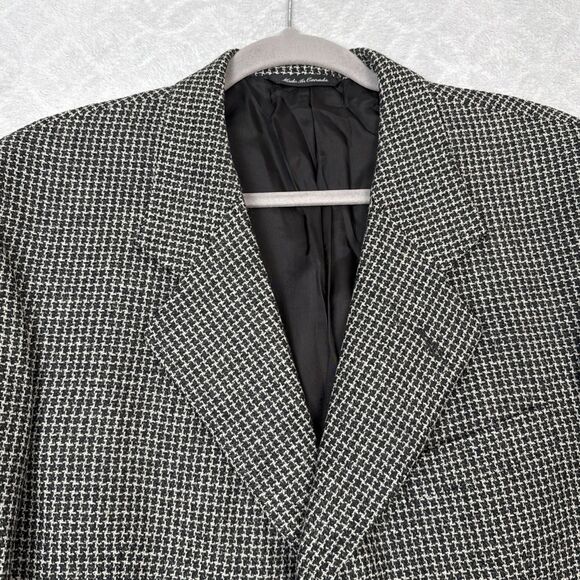 Ermenegildo Zegna Italy Blazer Jacket 42R Wool Cashmere Houndstooth Sport Coat - Picture 2 of 16